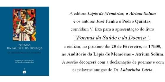 Apresentação do livro &quot;Poemas da Saúde e da Doença&quot;